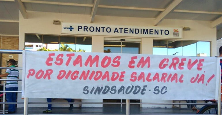 Trabalhadores fazem nova greve por atraso salarial no Hospital Florianópolis