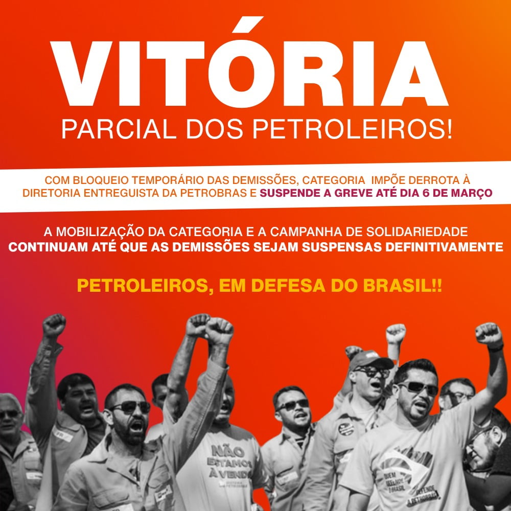 Greve Petrobras - suspensão provisória